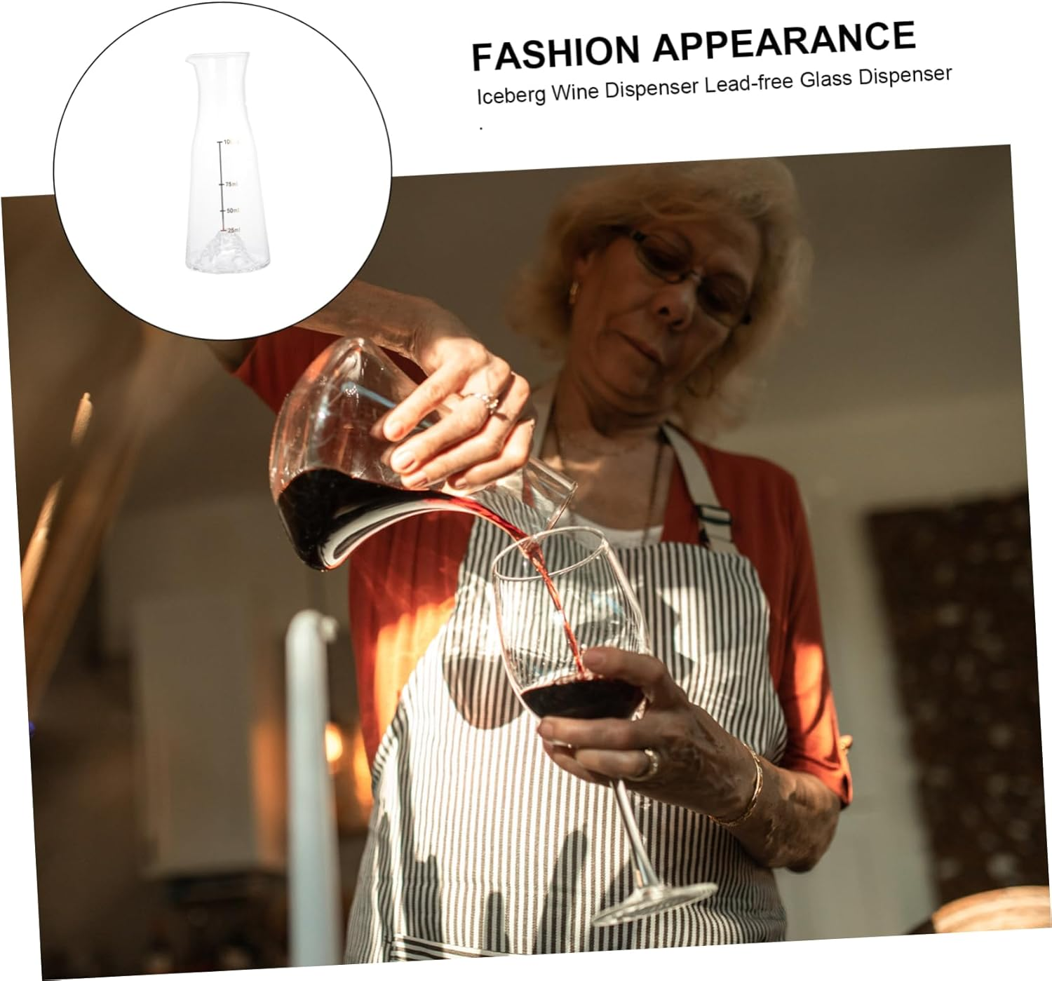 UTHCLO Glass Wine Dispenser Handheld Decanter for Wine Elegant Whiskey Decanter image number 5