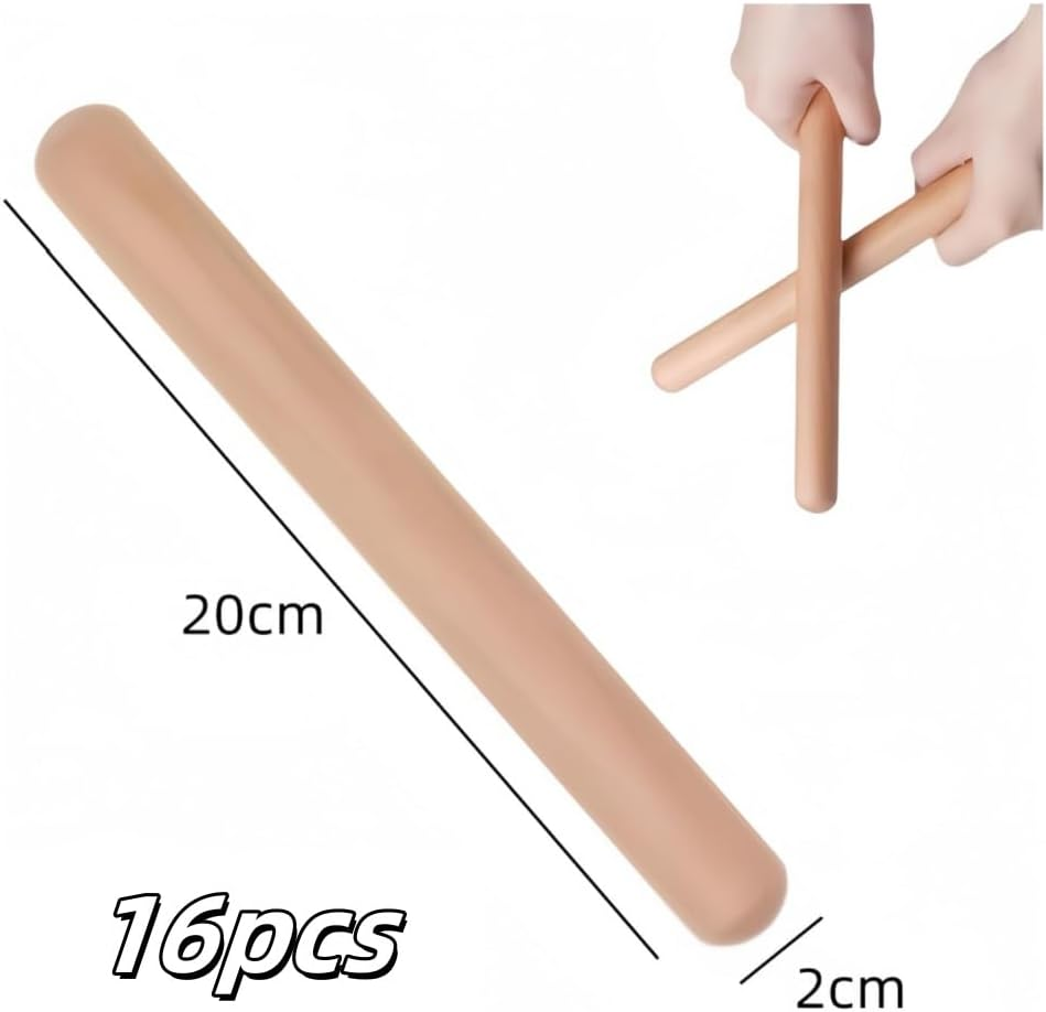 Ai-Oumleef 16Pcs Rhythm Music Sticks, Musical Sticks,Rhythm Blocks Percussion Music Sticks for Beginner Music Sticks Rhythm Sticks Clapping Sticks (Wood