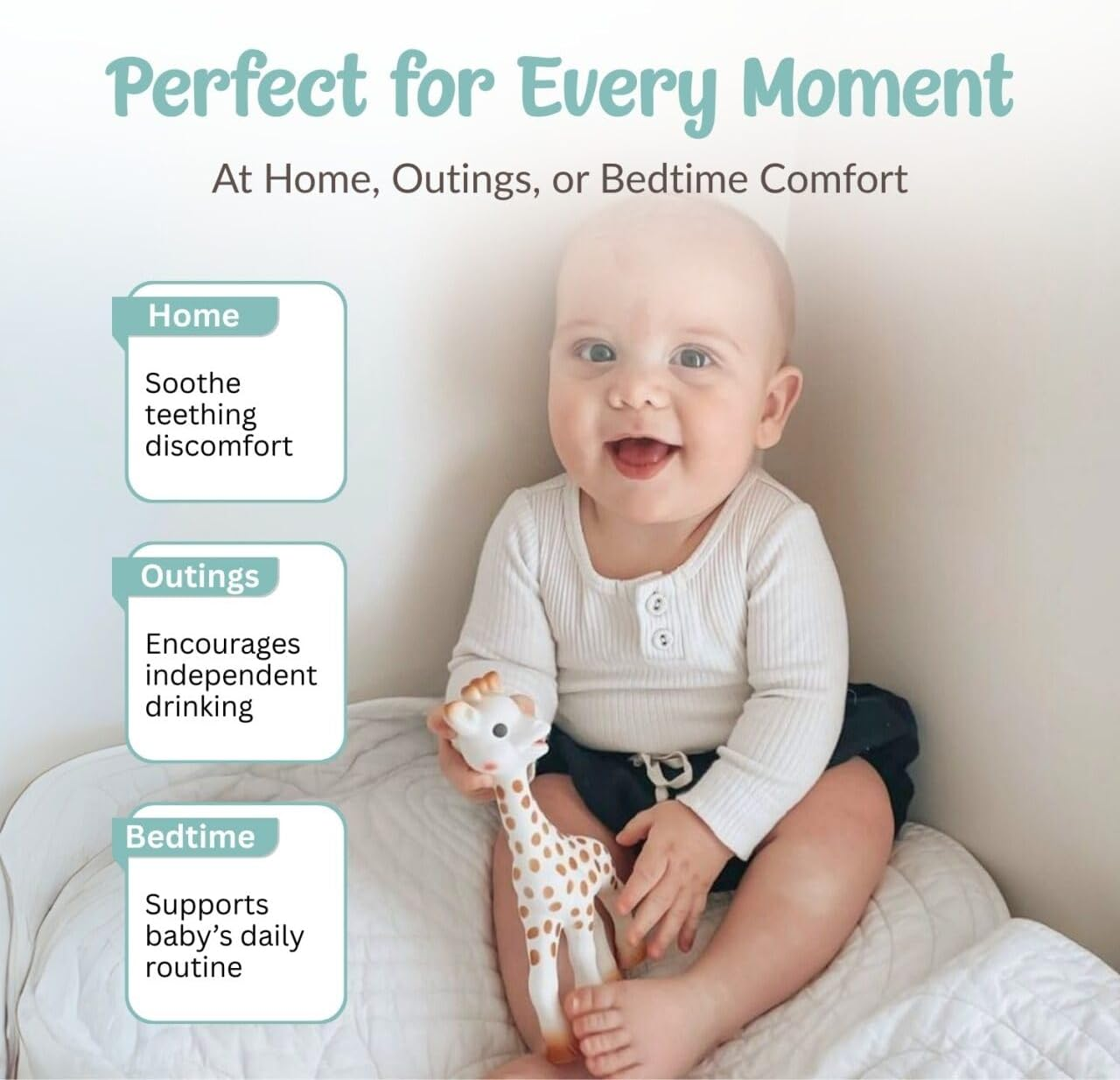 Sophie La Girafe Baby Teether and Non-Spill Cup with Lid, Ergonomic Spout Encourages Natural Sucking, Cup Made of ABS Plastic, BPA and Phthalates Free, Two Handles for Good Grip image number 1