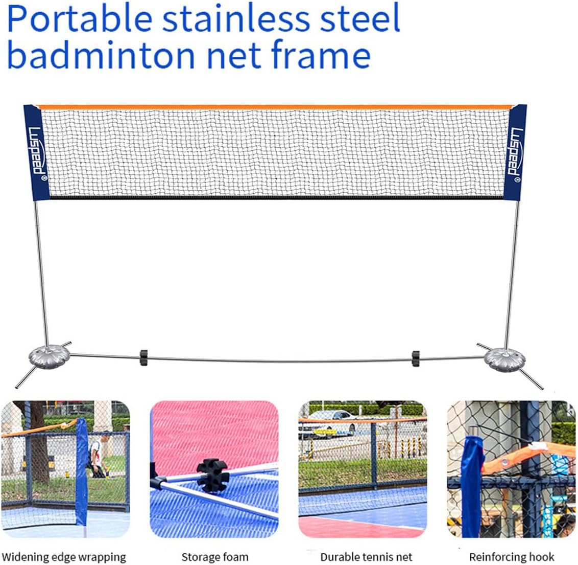 AIMALL Portable Badminton Rack - Simple Standard Outdoor Game Net, Adjustable Height, Multi-Purpose, Lightweight and Mobile image number 3