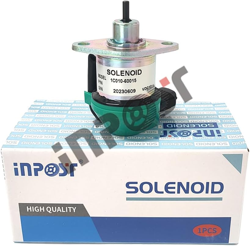 12V Fuel Shut off Stop Solenoid for Kubota Engine V3300/V3600+/V2203/V1505 1C010-60015 1C010-60017 1C010-60014 1C010-60016