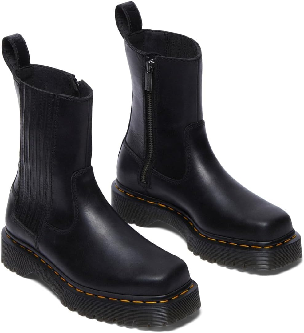 Dr. Martens Womens Amaayah Lo Pull on Boot Orleans Leather, Black, UK