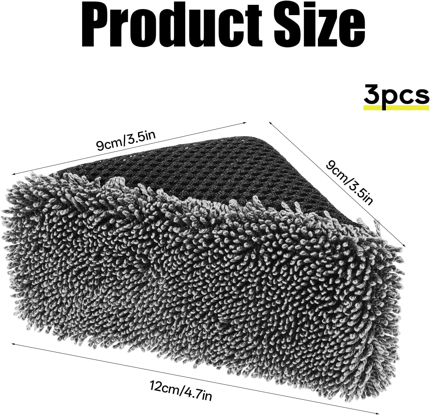 3 PCS Tire Shine Applicator Sponges, Microfiber Tire Brightener Applicator Pad Durable and Reusable Tires Dressing Applicators Pad, Tires Applicator-Pad for Car Detailing Cleaning Sealant Conditioner image number 5