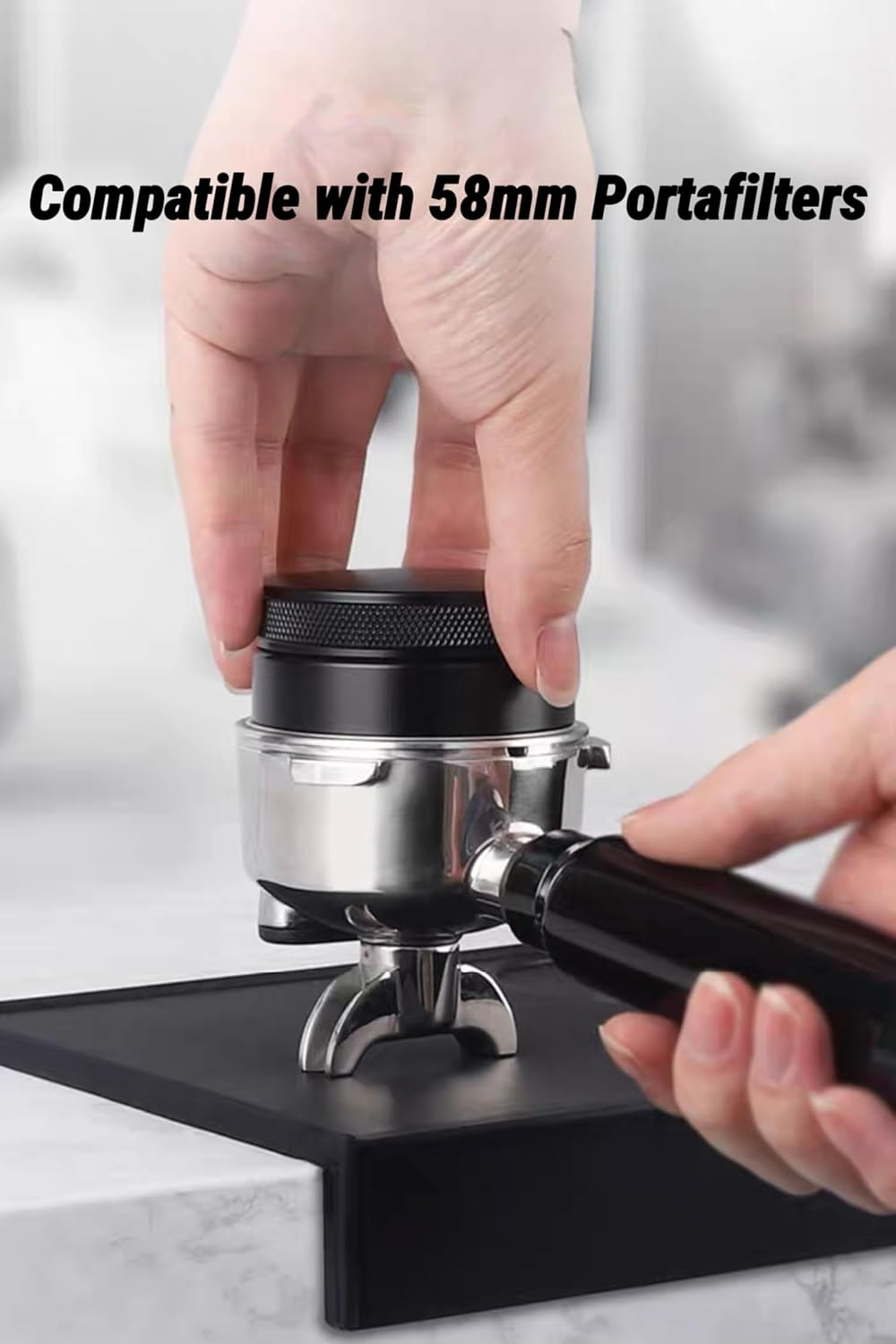 Mernard 58Mm Coffee Distributor Tool, Height Adjustable Espresso Leveler with Anti-Slip Grip image number 6