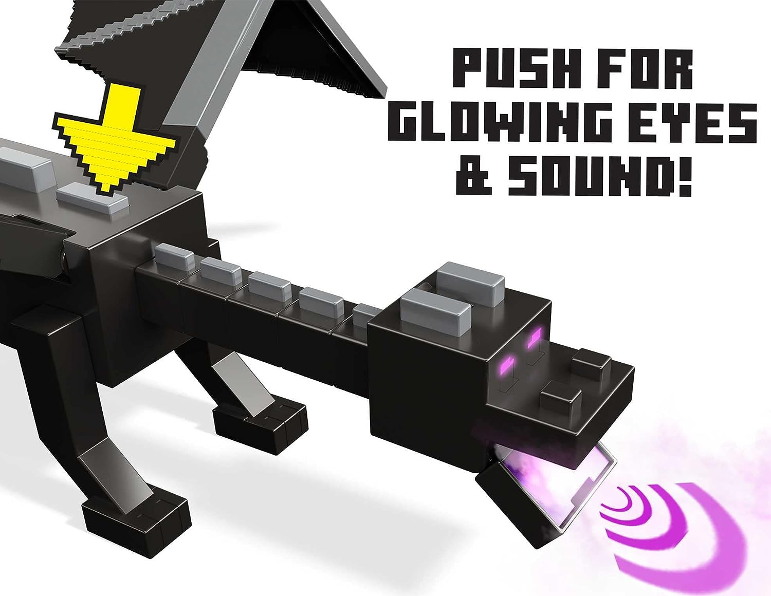 Mattel Minecraft Ultimate Ender Dragon Figure, 20-In Mist-Breathing Creature, plus 3.25-In Color-Change Steve Figure, Weapon, Amor and Battle Accessory, Gift for 6 Years Old and Up image number 6