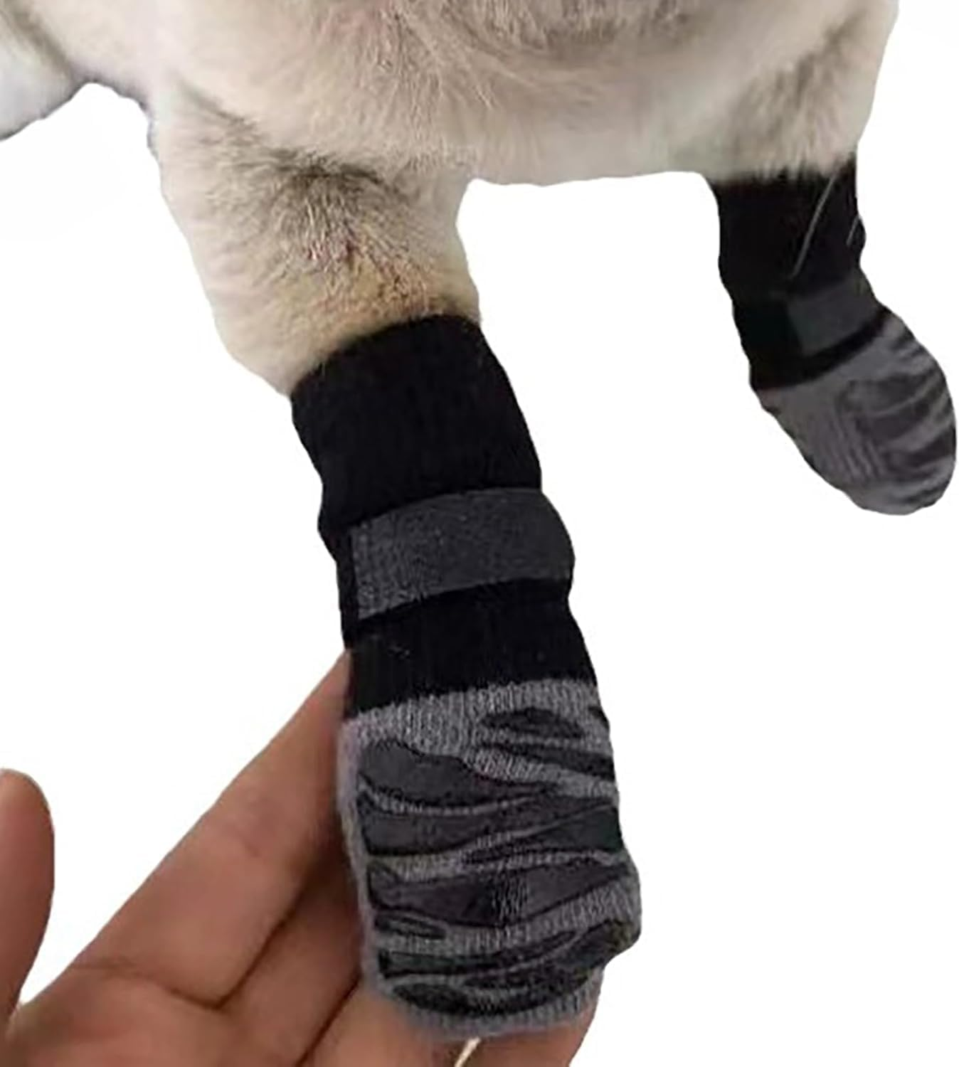 Dog Socks to Prevent Licking Paws, Non-Slip Dogs Grab Socks for Advanced Dogs on Hardwood Floors Comfortable Paw Protectors for Hot Roads and Winter, Dog Socks and Booties（Tiger Pattern 2 Pairs XL） image number 2