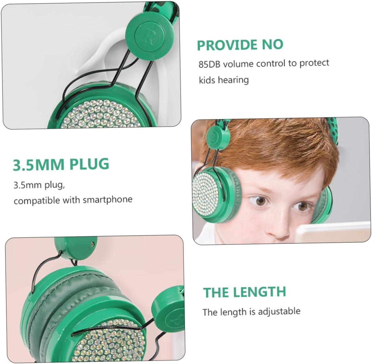 TEHAUX Boy Girl'S Headphones over Ear Microphone Adorable Dinosaur Design for Boys Girls for School and Travel image number 5