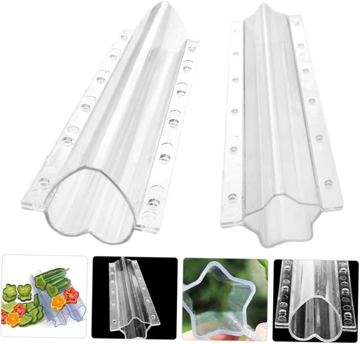 Outanaya 2Pcs Star and Heart Shape Cucumber Shaping Molds for Vegetable and Melon Gardening, Plastic Fruit Stereotype Tools for Home Grow Bags, Vegetable Growing Accessories image number 5