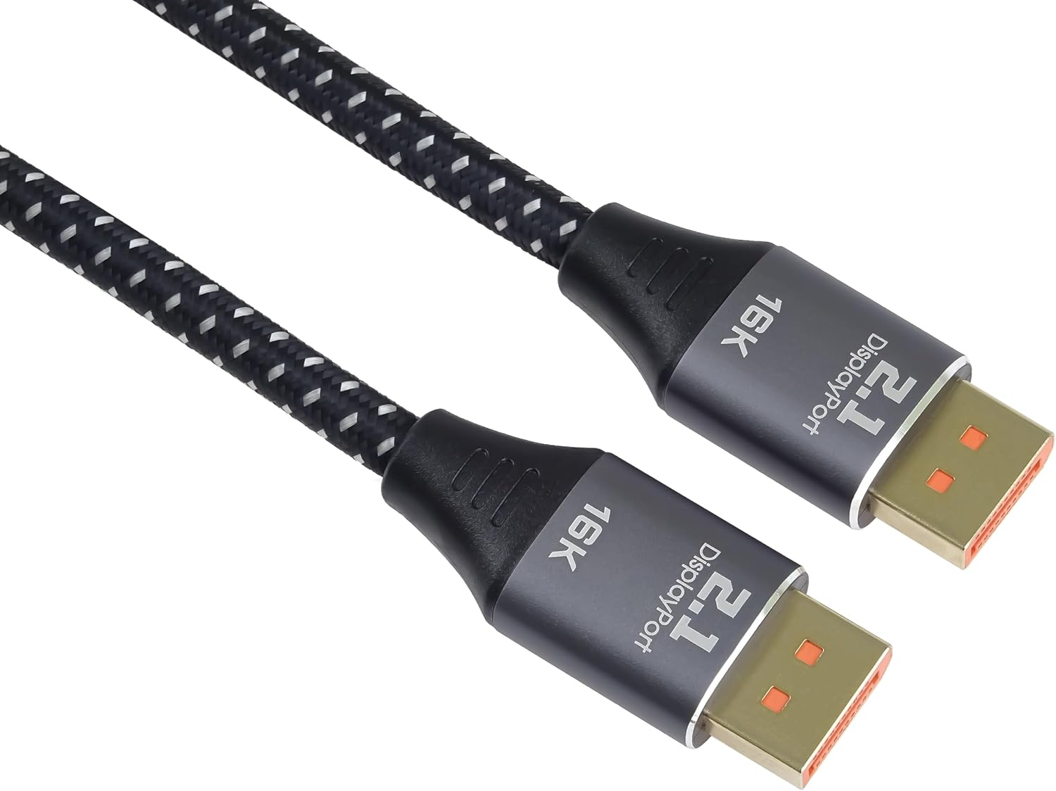Premiumcord 16K Displayport 2.1 Cable M/M, Displayport to Displayport, 80Gbps, Video 16K@60Hz, 10K@60Hz, 8K@165Hz 2160P, HDCP 2.2, Gold-Plated Connectors, Textile Cable Braid, Length 1.5 M image number 2