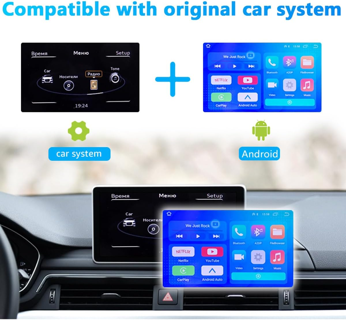 Wireless Carplay Adapter, Wireless Carplay Android Auto AI Box with Netflix-Youtube Multimedia Video Player, Mirroring Wireless Dongle Adapter Suitable for Factory Cars with Wired Carplay image number 6