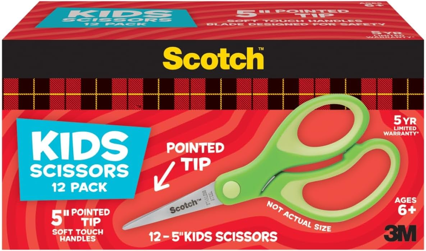 Scotch Soft Touch Blunt Tip Kids Scissors 5 Inches, 12.7Cm (Pack of 12) image number 4