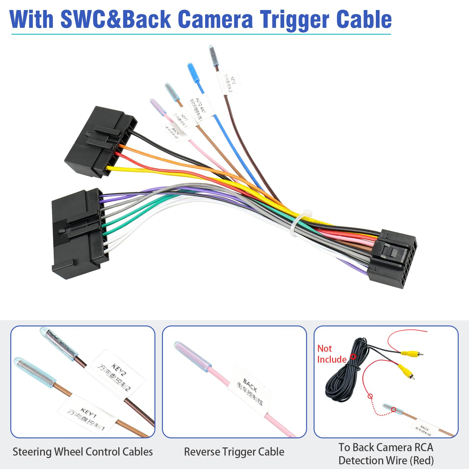 Radio Wiring Harness for Ford Stereo Adapter 1986-1997,Car Stereo Wire Harness Adapter Compatible with Aerostar Ranger Mustang Explorer Escort Focus Taurus Mercury 1987-1998 image number 1