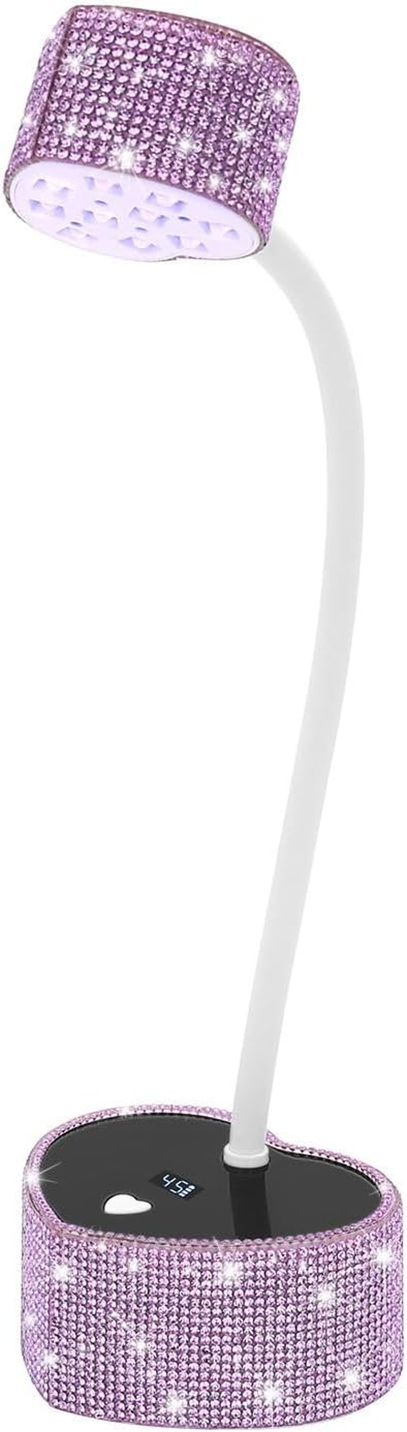 Bouzaak UV LED Nail Lamp, Heart Shaped UV Light for Gel Nails Polish, Rechargeable 36W Quick Drying Goosenecks Flash Cure Nail Dryer (Purple)