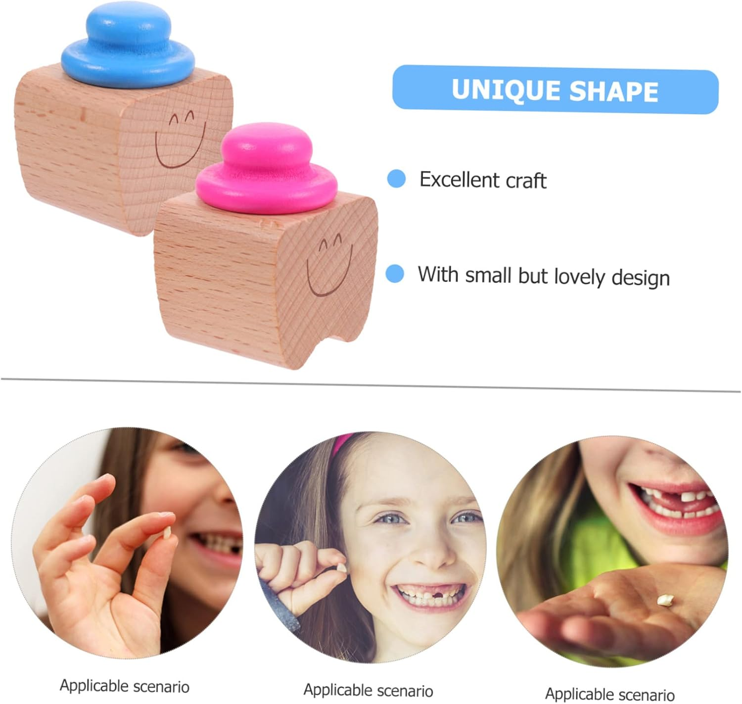 Kids First Tooth Keepsake Box and Infant Tooth Storage Holder Set for Boys and Girls 2Pcs Blue and Rose Red image number 4