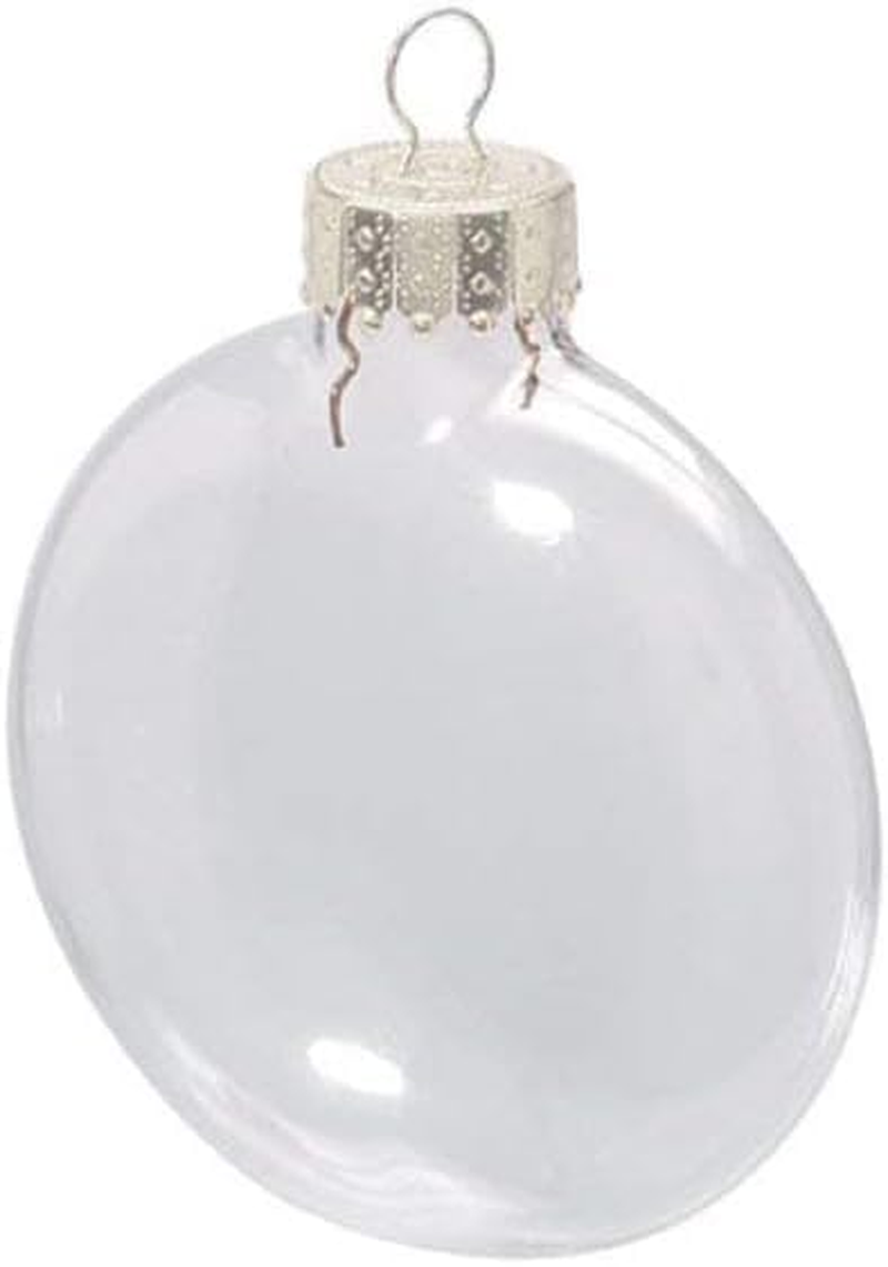 Christmas Baubles, 6 Fillable Flat 80Mm Clear Glass Ball Christmas Bauble Ornaments image number 1