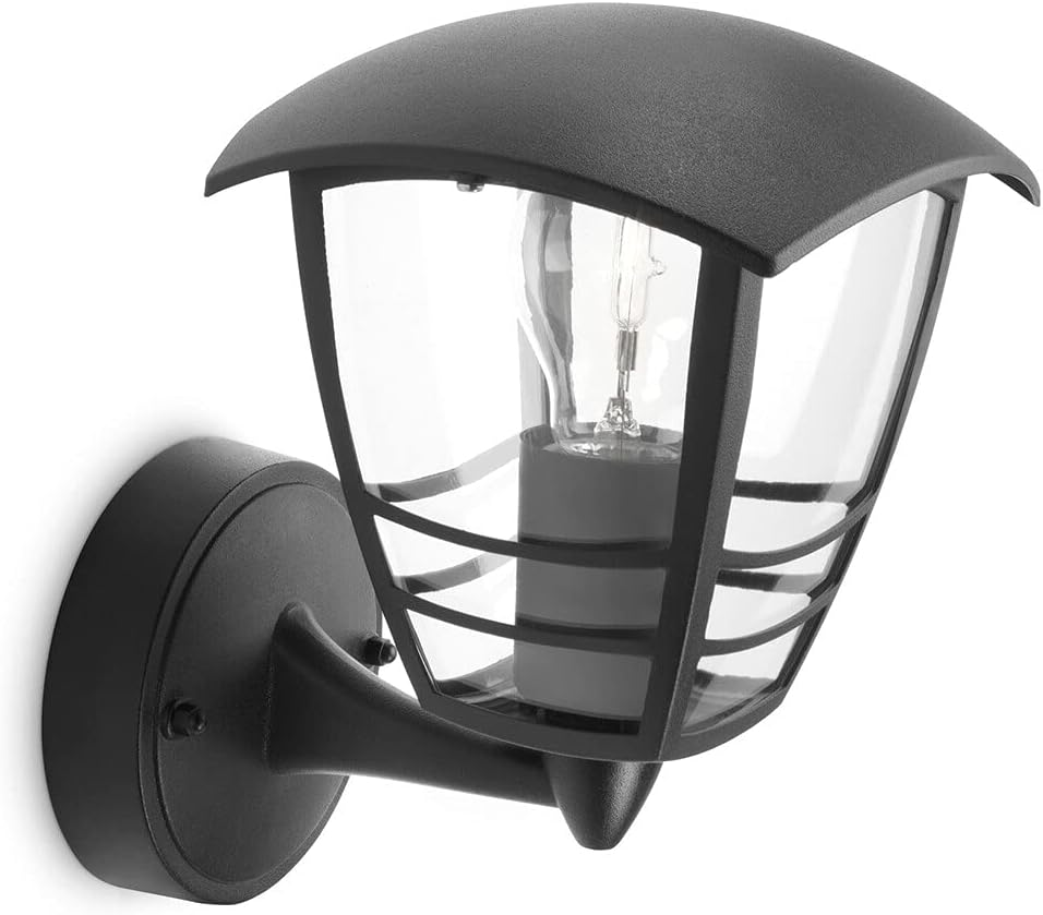 Philips Mygarden Creek Outdoor Wall Light with Motion Sensor (Requires 1 X 60 W E27 Bulb), 220-240V, Black