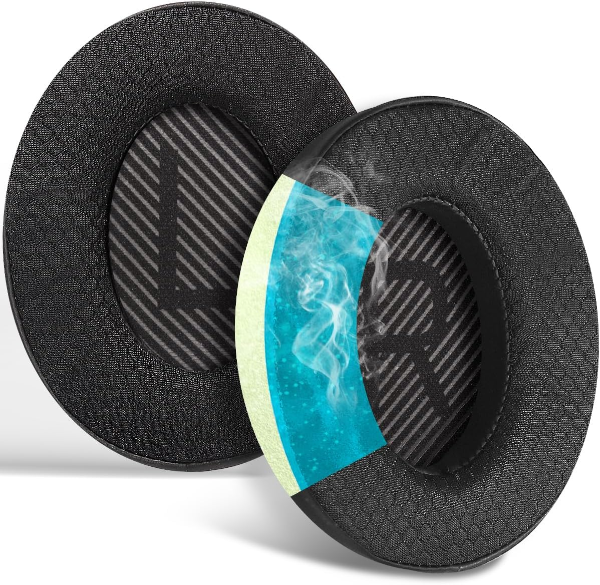 T Tersely Replacement Cooling Gel Earpads Ear Cushions for Bose Quietcomfort 35 II/45 (QC35/QC45/QC35 II) Headphones,With QC35 Shaped Scrims with 'L and R' Lettering QC25 QC15 QC2 Soundtrue Soundlink image number 6