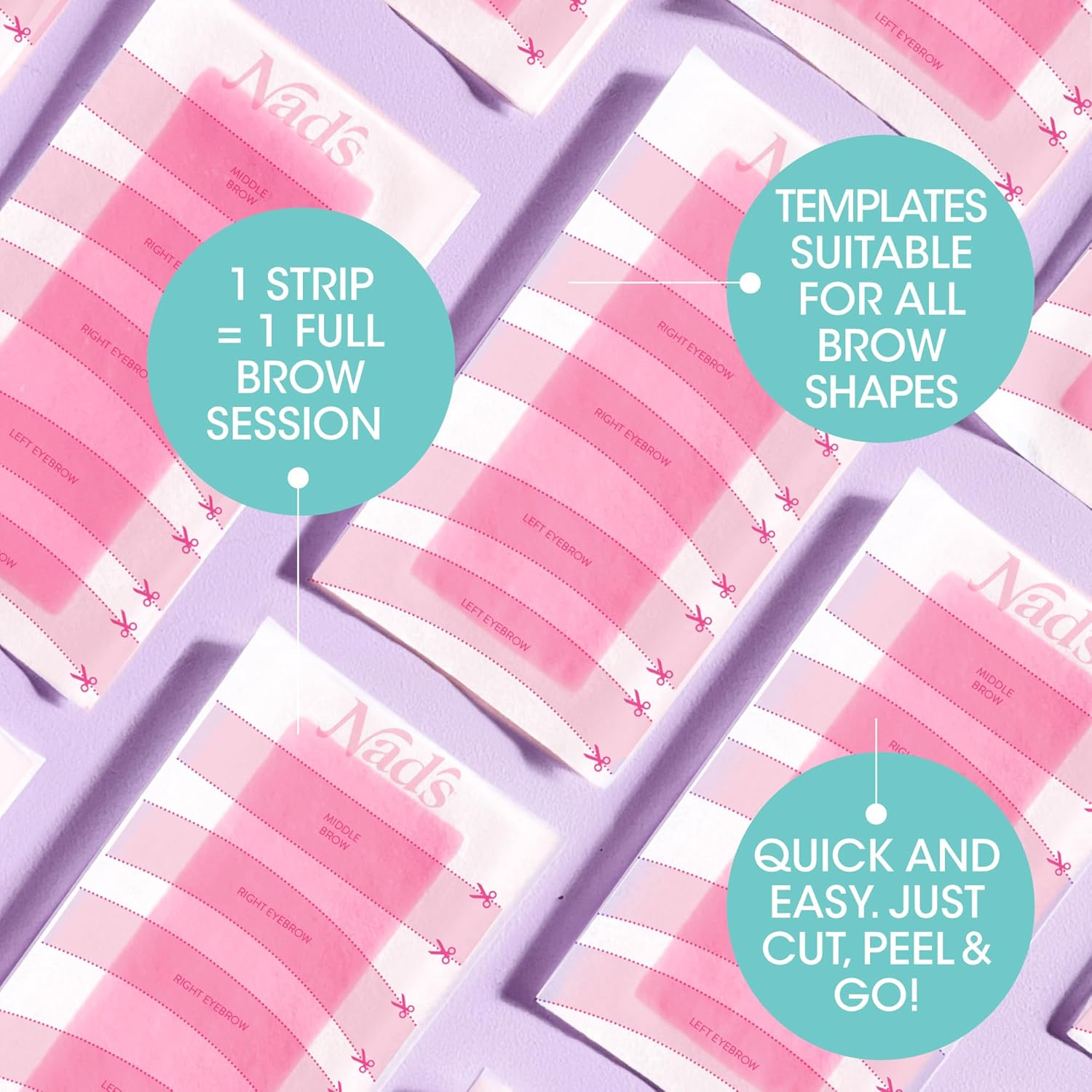 Nad'S Hair Removal Eyebrow Wax Strips, Eyebrow Shapers, Ready-To-Use Template Wax Strips image number 3