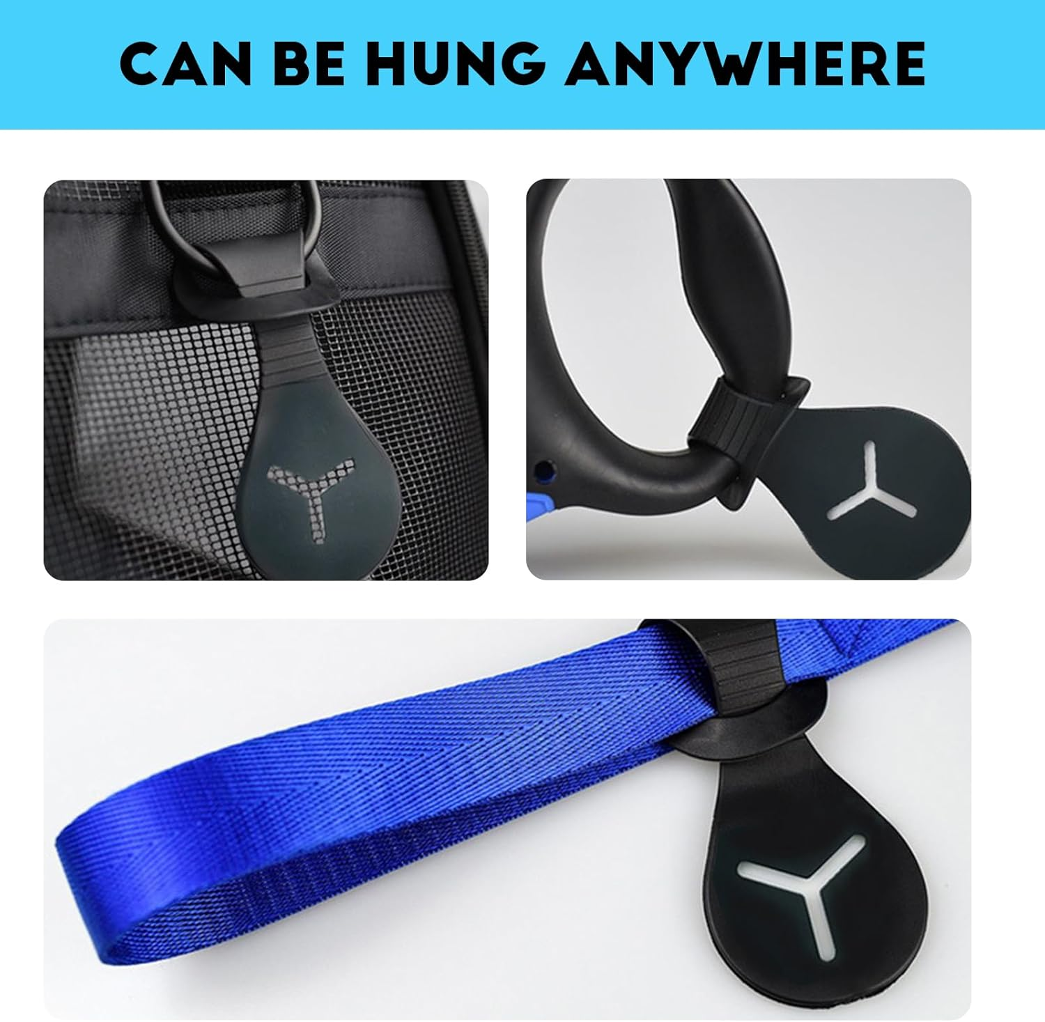 WUMUZAI 4 Pack Dog Poop Bag Holders for Leashes, Hands Free Waste Bag Holder, Poop Bag Carrier for Leash, Pet Doggy Puppy Bag Holder, Doggie Poop Bag Leash Clip (Green) - Blue image number 7