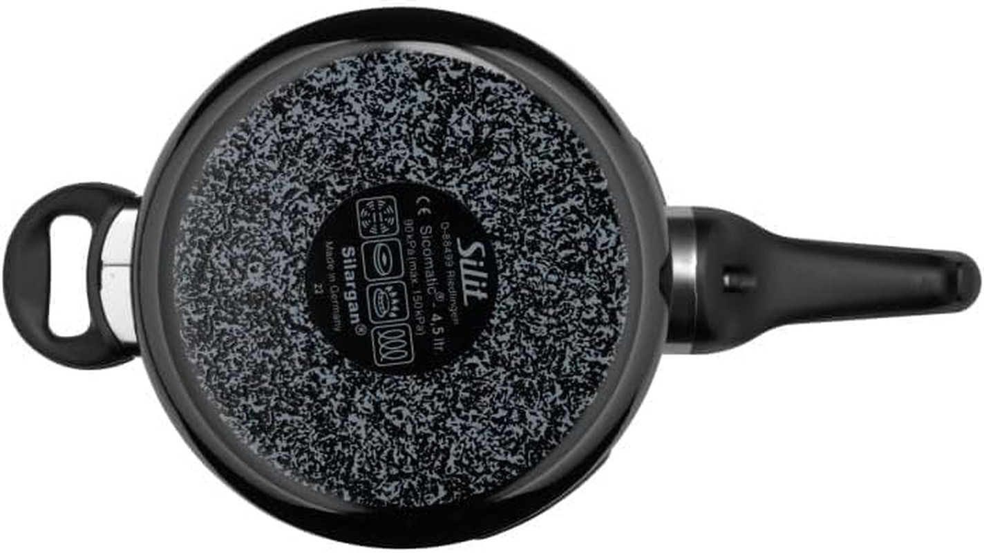 Silit Sicomatic T-Plus Pressure Cooker 4.5 L, Pressure Cooker 22 Cm, Silargan Functional Ceramic, Induction, 3 Cooking Levels, One-Handed Control Knob, Black image number 5