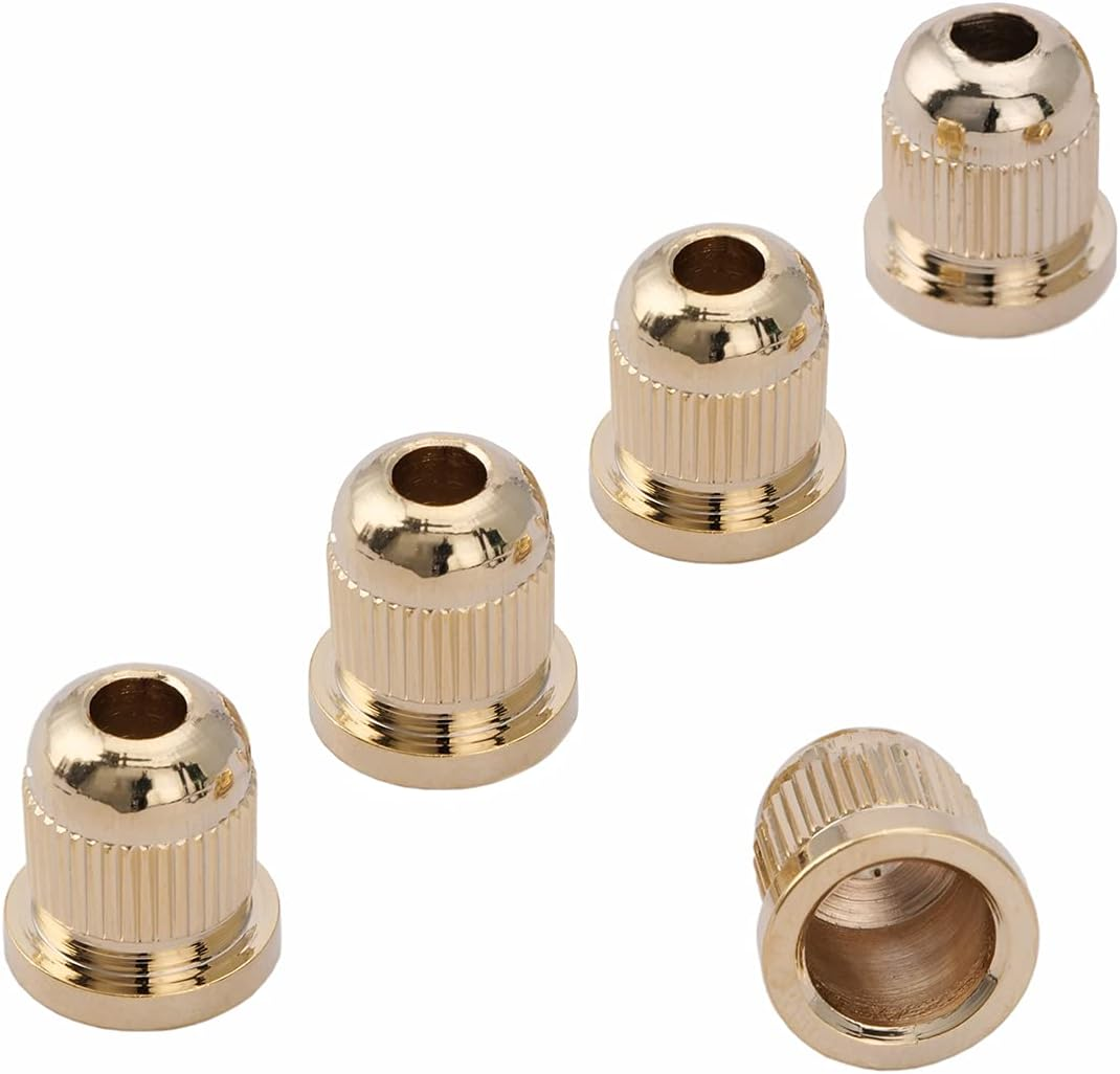 Musiclily Pro 13.2Mm Steel through Body String Mounting Ferrules for Electric Bass, Chrome (Set of 5)