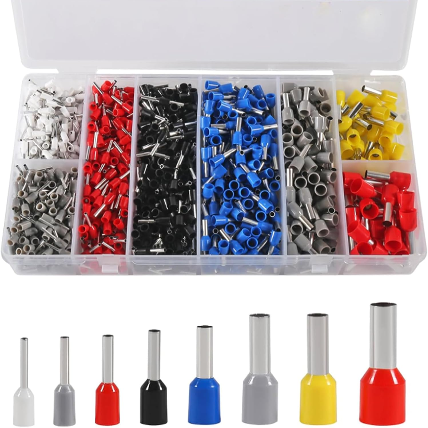 DIANN Ferrule Crimping Tool Kit Self-Adjustable Ratchet Wire Crimping Tool Kit Crimper Plier Set with 1250Pcs Wire Terminals Crimping Connectors Wire End Ferrules image number 1