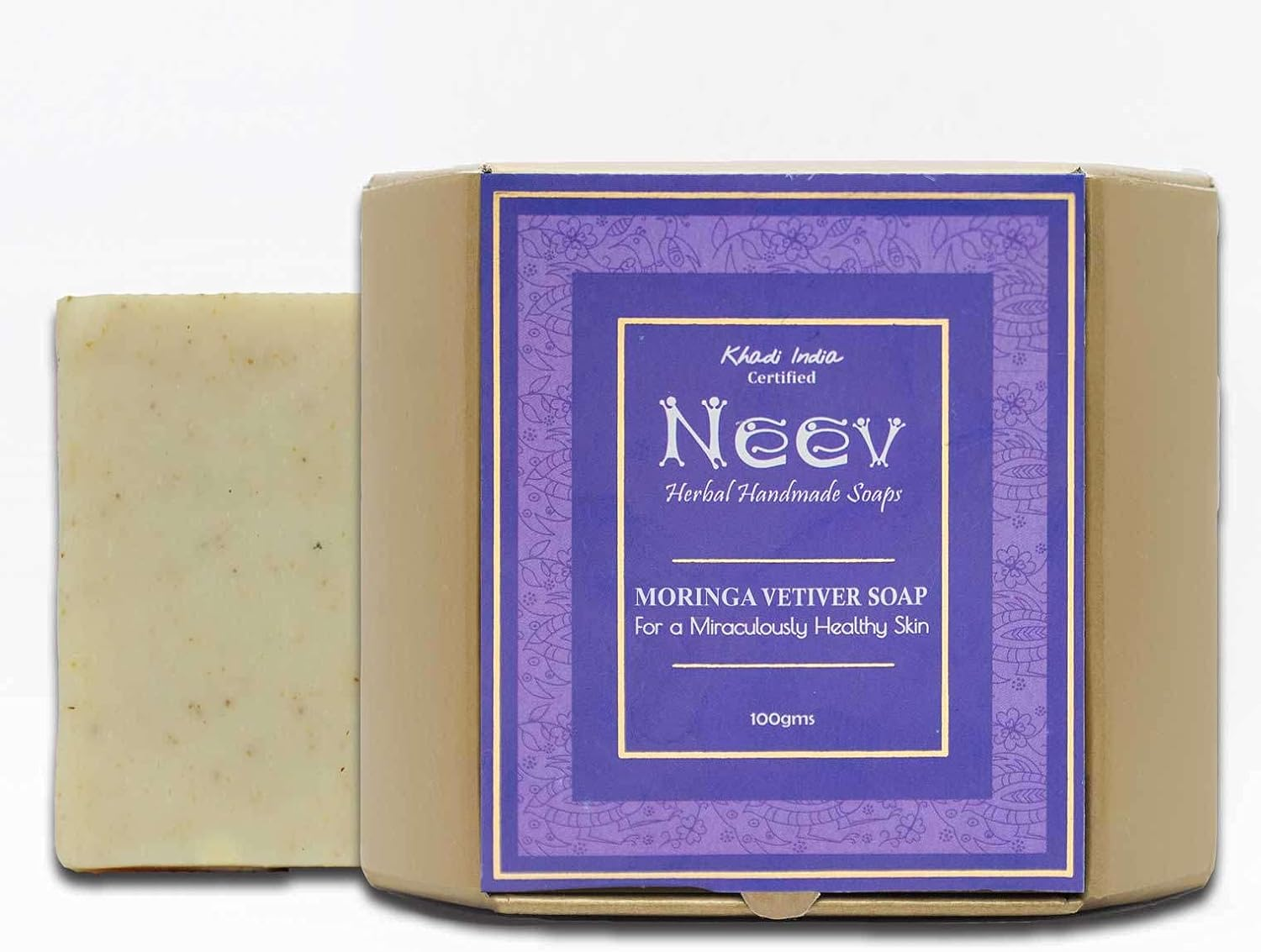 Neev Herbal Handmade Soaps Moringa Vetiver Soap (100Gm) - Set of 2 image number 1