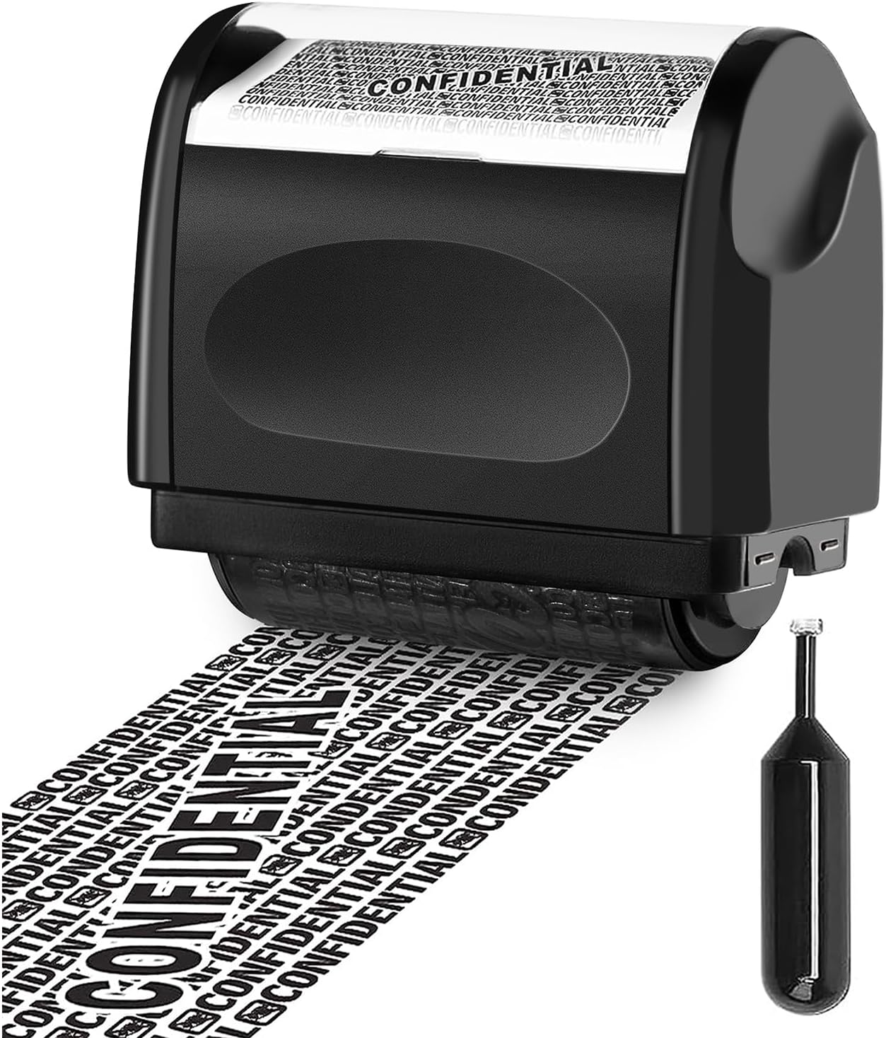 Identity Theft Protection Roller Stamp, 1 Refill Ink - Confidential Roller Stamp for Identity Protection & Security Stamps- Blocking Out Privacy Information and Guard Your Address and ID