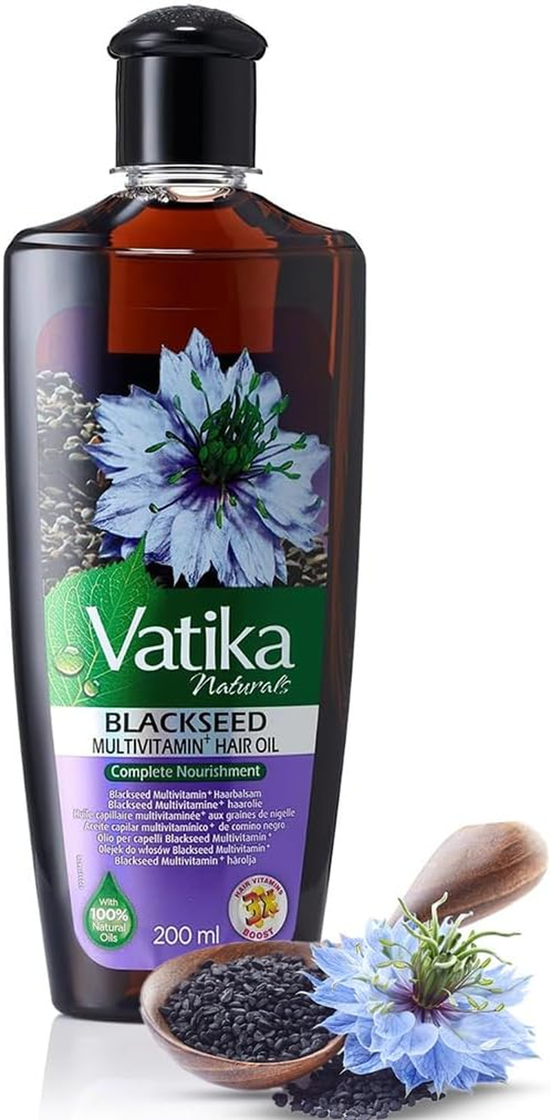 Vatika Naturals Black Seed Enriched Hair Oil Complete Hair Care 200 Ml image number 1