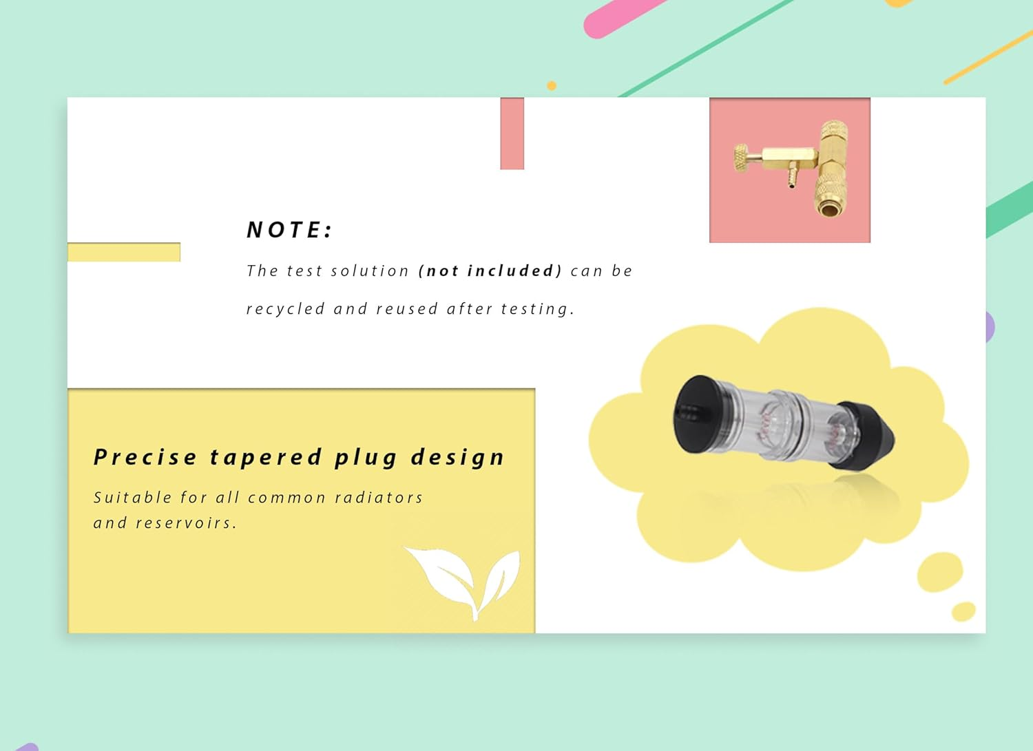 8PCS Combustion Leak Tester Kit, CO2 Leak Detector, Professional Combustion Leak Test Kit, Use of Conical Plugs, Suitable for Cars, Trucks, Road Tractors image number 4