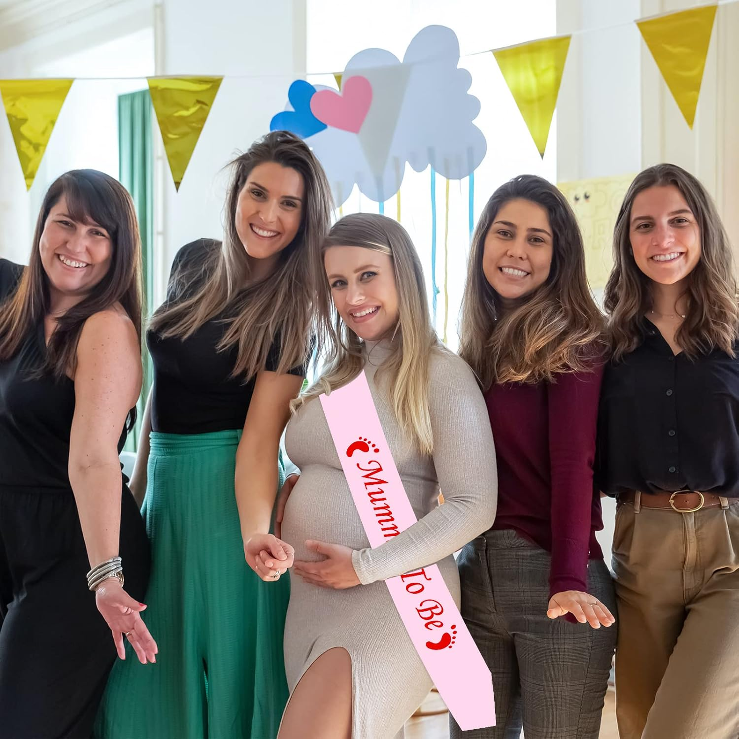 2PCS Mummy to Be Sash Pink Daddy to Be Sash Blue Mummy and Daddy to Be Sash Mum to Be Sash Baby Shower Sash Dad to Be Sash Party Decoration Supplies Baby Shower Sashes for Mum Family image number 1