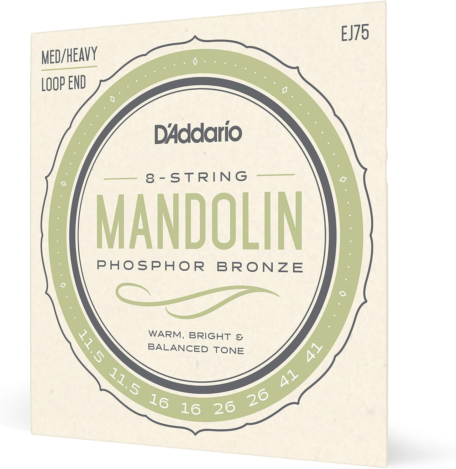 D'Addario EJ74 Phosphor Bronze Mandolin Strings, Medium, 11-40 image number 3