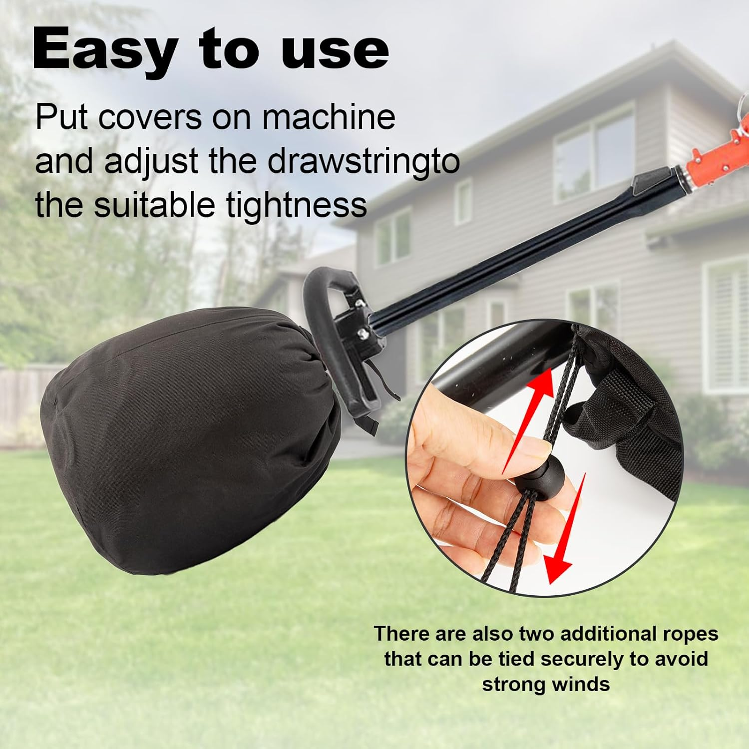 Trimmer Engine Cover, 2 Pcs Weed Eater Covers, Weed Trimmer Covers Waterproof, 420D Heavy-Duty Oxford Ripstop Weed Machine Cover for Weed Eater Edger, Pole Saw, Brush Cutters and Hedge(12"D X 15.5"H) image number 2