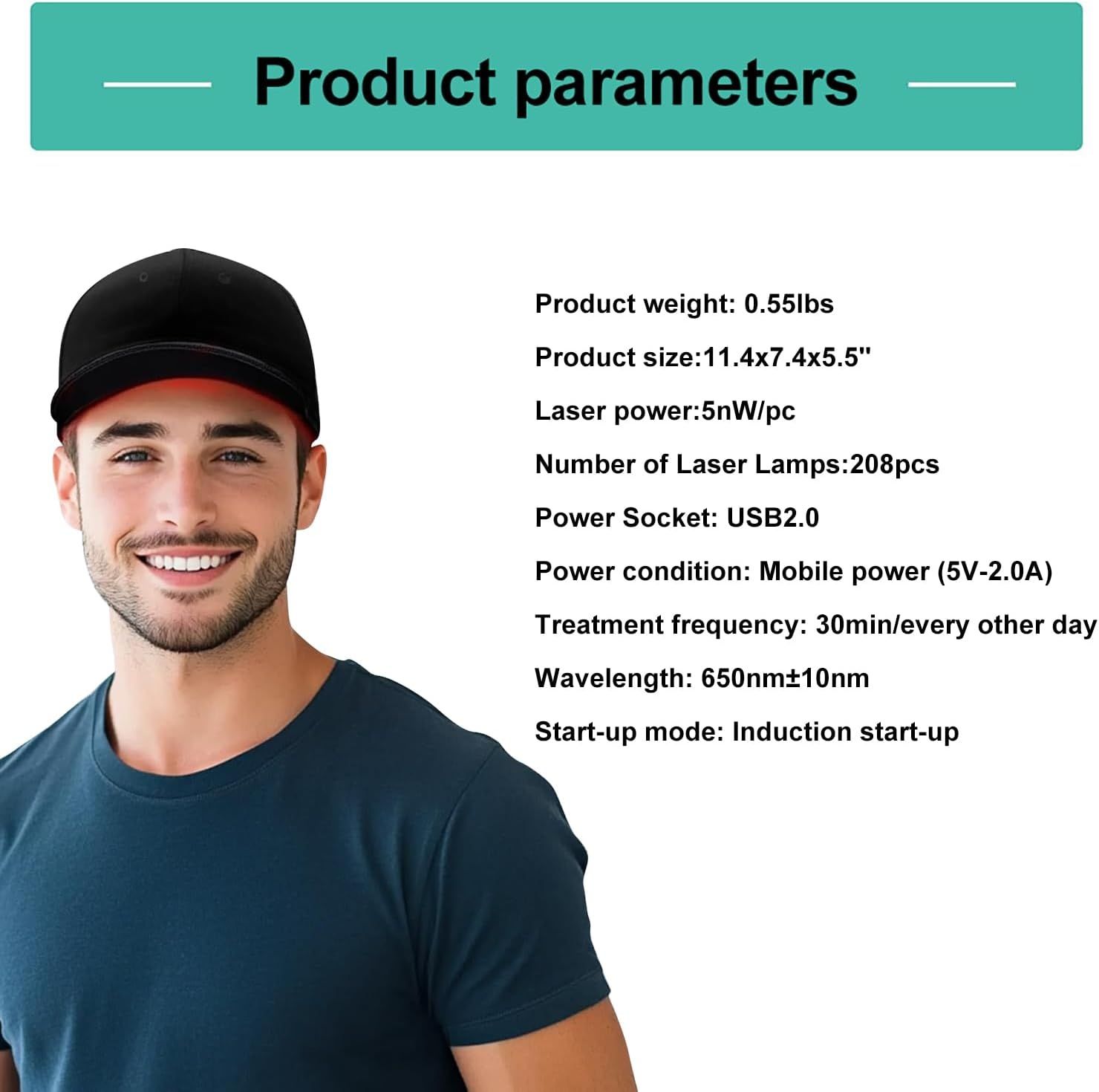 JUMEIYP Laser Hair Growth Cap for Men & Women - 208 Red Light Therapy Laser Cap for Hair Regrowth and Thinning | Hair Loss Treatment Device | Rechargeable Laser Hat with Adjustable Fit image number 1