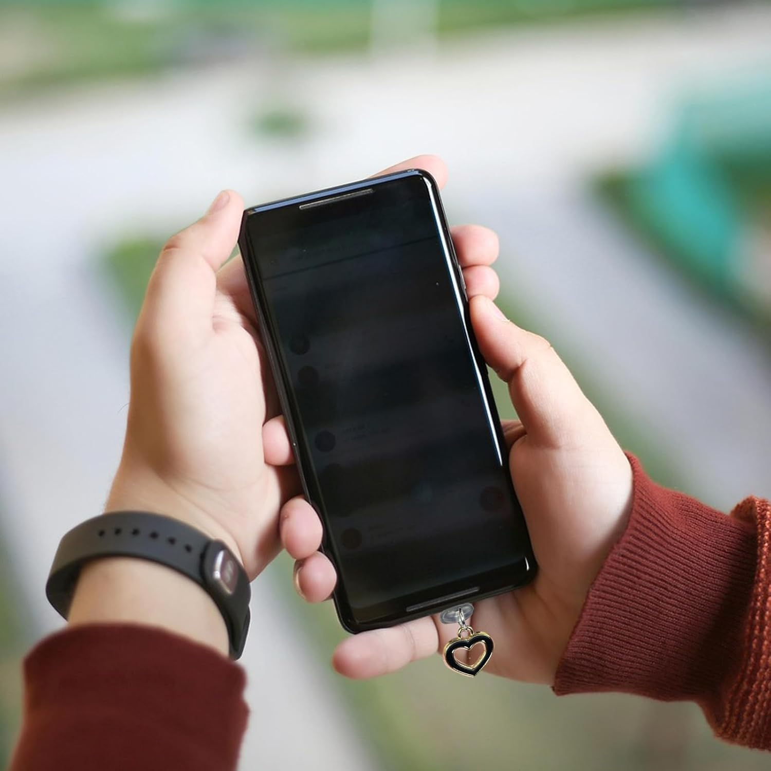 6-Piece Kindle Charms - Heart Designed - Type-C Dust Plug Charms for Kindle (2021-2024) - for Readers, Book Lovers, Teachers, Students, Men & Women - Stylish Accessories (White & Black) image number 6