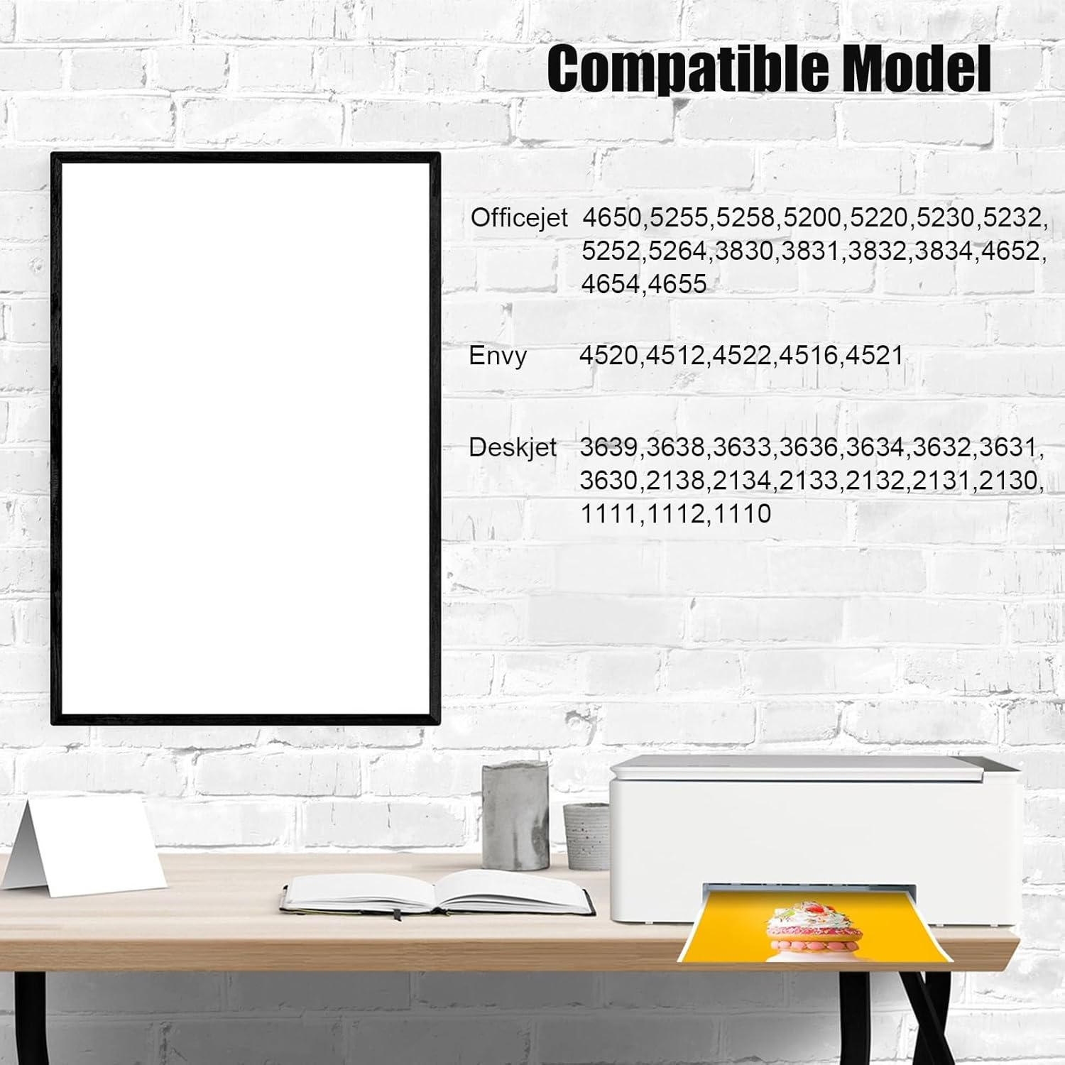 63XL 63 XL Ink Cartridges Compatible for HP Envy 4510 4512 4520 4522 Deskjet 3630 3632 2130 2131 1110 Officejet 3830 4650(1 Black) image number 5