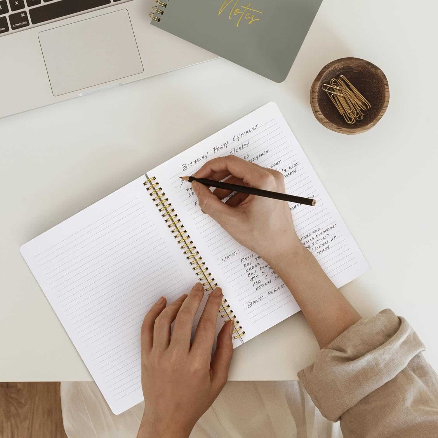 ZICOTO Aesthetic Spiral Notebook Set of 3 for Women - Cute College Ruled 8X6 Journal/Notebook with Large Pockets and Lined Pages - Perfect Supplies to Stay Organized at Work or School image number 1