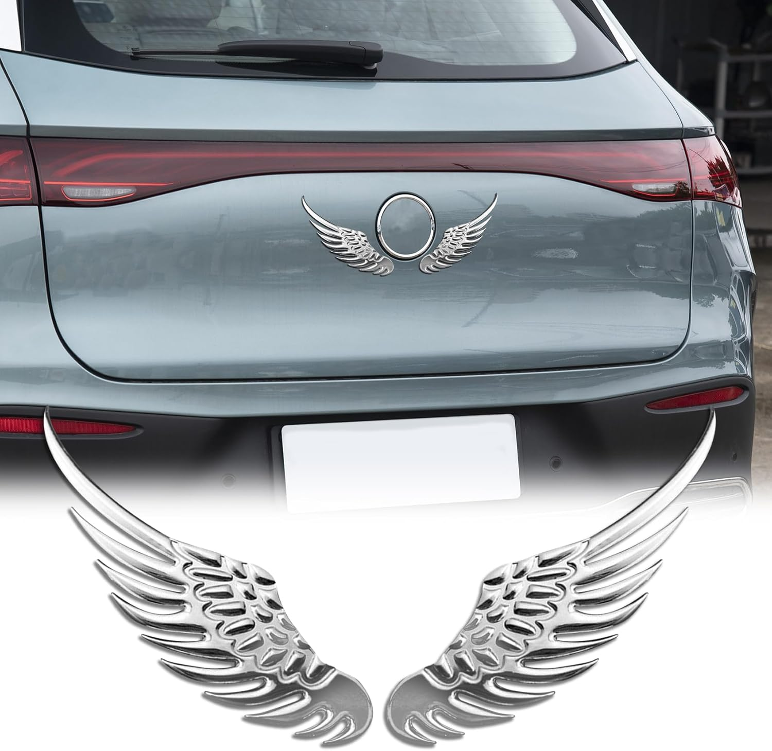 1Pair Alloy Metal Car Stickers, 3D Metal Stereo Wing Sticker, Hawk Eagle Wings Car Emblem, Angel Wings Car Sticker, Car Decoration Accessories for Cars, Trucks (Gold)