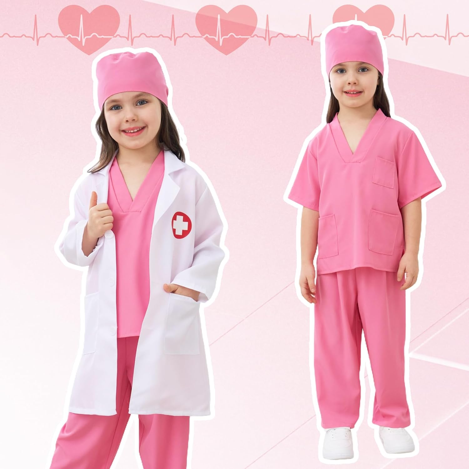 FOVIORZ Doctor Costume for Kids Scrubs Doctor Dress up for Halloween Career Day Role Play image number 5