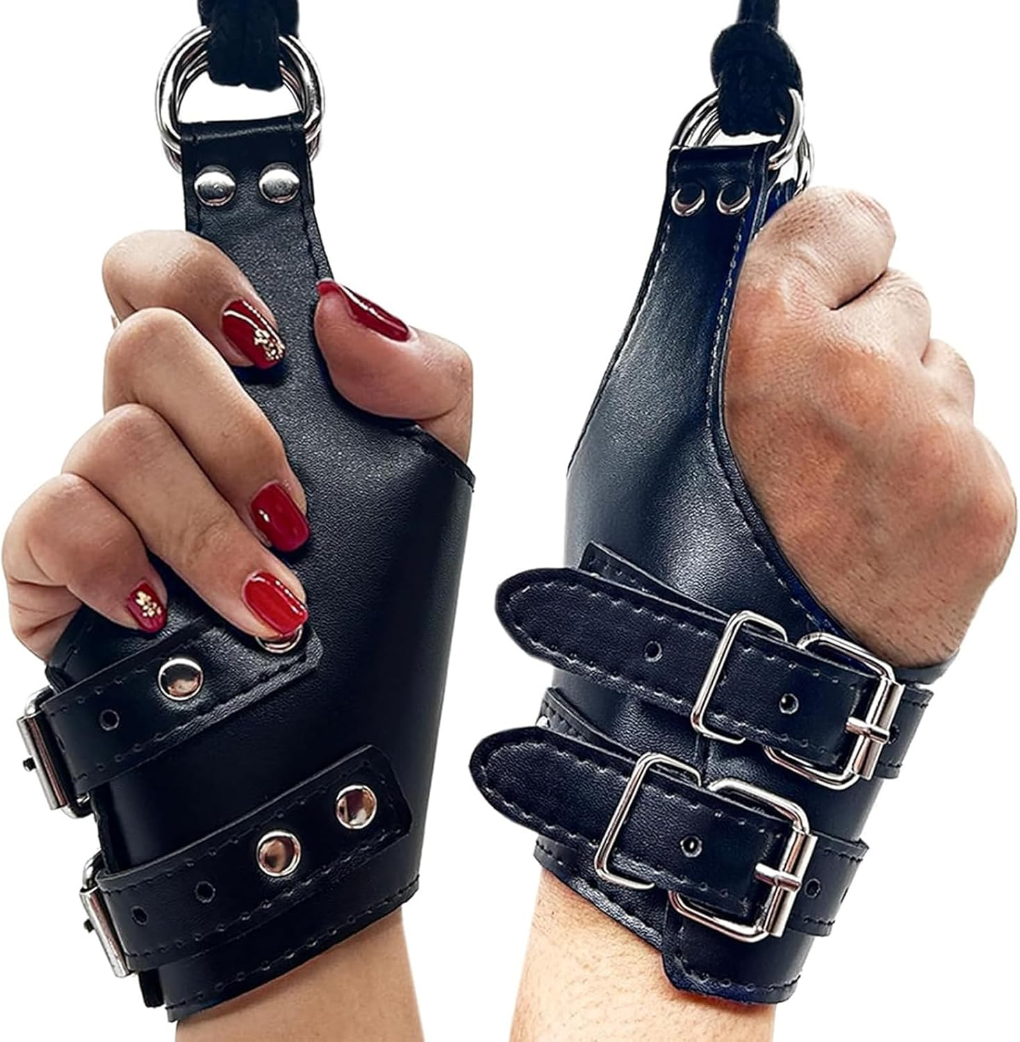 BDSM Bondage Set with SM Handcuffs Leather Standing Suspension Cuffs for Couples Erotic Sex Games Extreme Pleasure image number 4