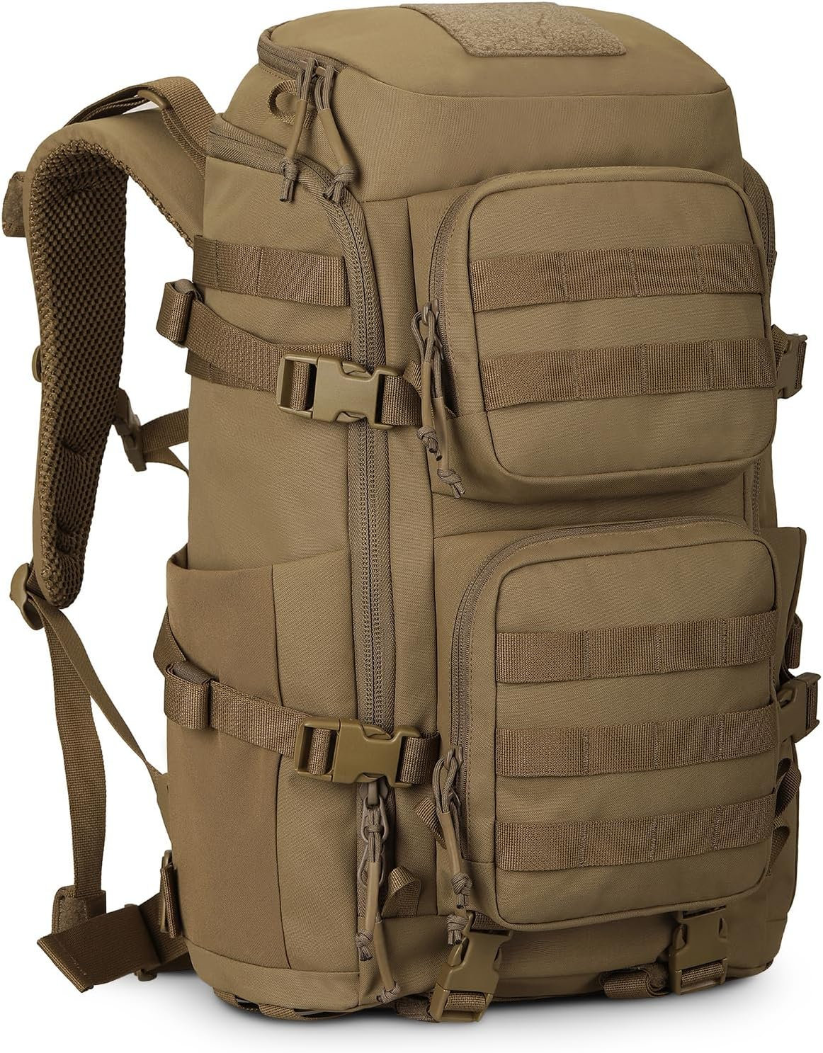 ROOT THREE 45L Tactical Backpack, Military Molle Backpack with 17" Laptop Compartment Survival Rucksack for Outdoors