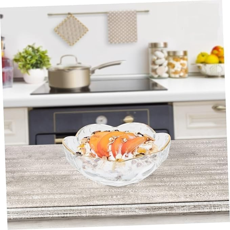 DACUAN 1Pc Glass Salad Bowl Multifunctional Household Tableware for Fruits Desserts and More Design for Parties Gatherings and Everyday Use