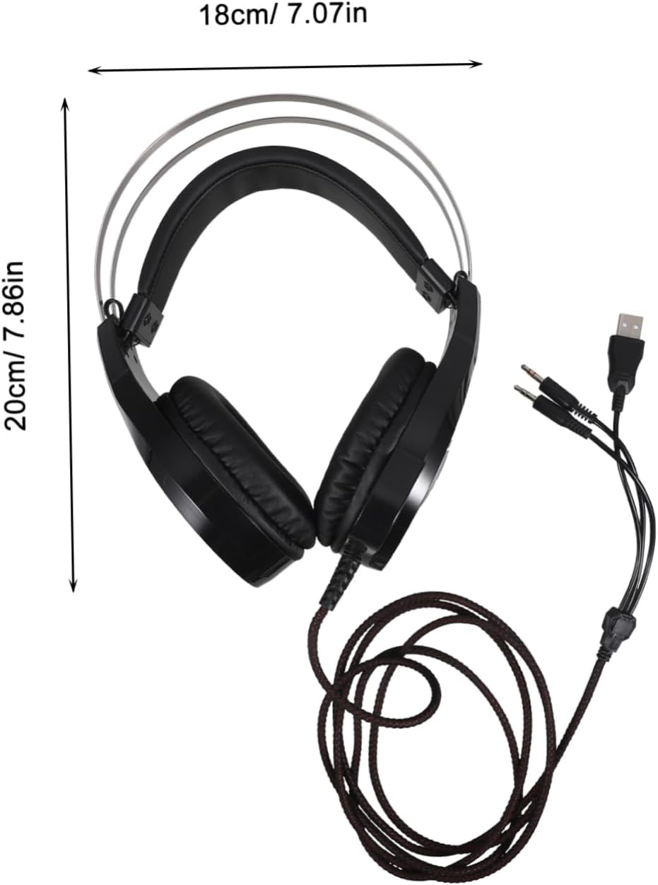 TEHAUX Microphone Computer Headset for Gaming Wired Jack Cool Luminous Design for Use Headset for Students and Gamers image number 2