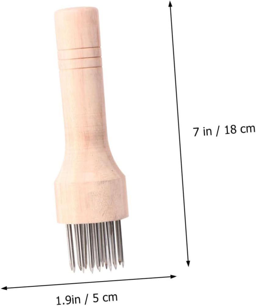 OFFSCH Meat Tenderizer with Wooden Handle Stainless Steel Needle Loosening Machine for Beef Pork Chicken Efficient Kitchen Tool for Tenderizing Meat Texture and Reducing Cooking image number 1
