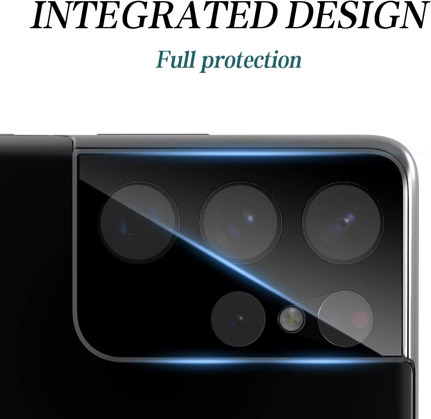 Cloudvalley Camera Lens Protector for Samsung Galaxy S21 Ultra 6.8 Inch, [3 Pack] Anti-Scratch Tempered Glass Back Camera Protection [Ultra-Thin], Black