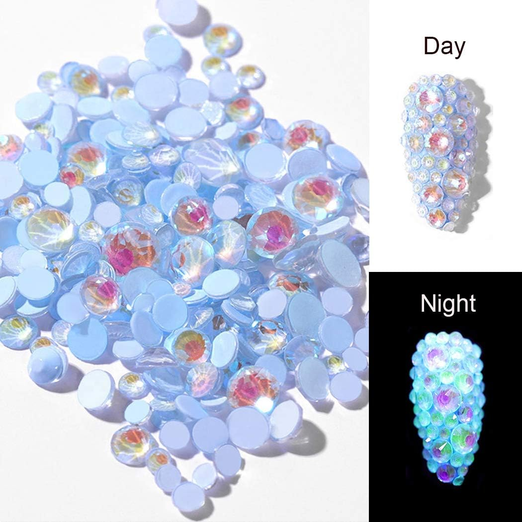 Ranvi 3D Luminous Nail Art Rhinestone Gem Kit Party Theme Luminous 4 Pack(Luminous 1)