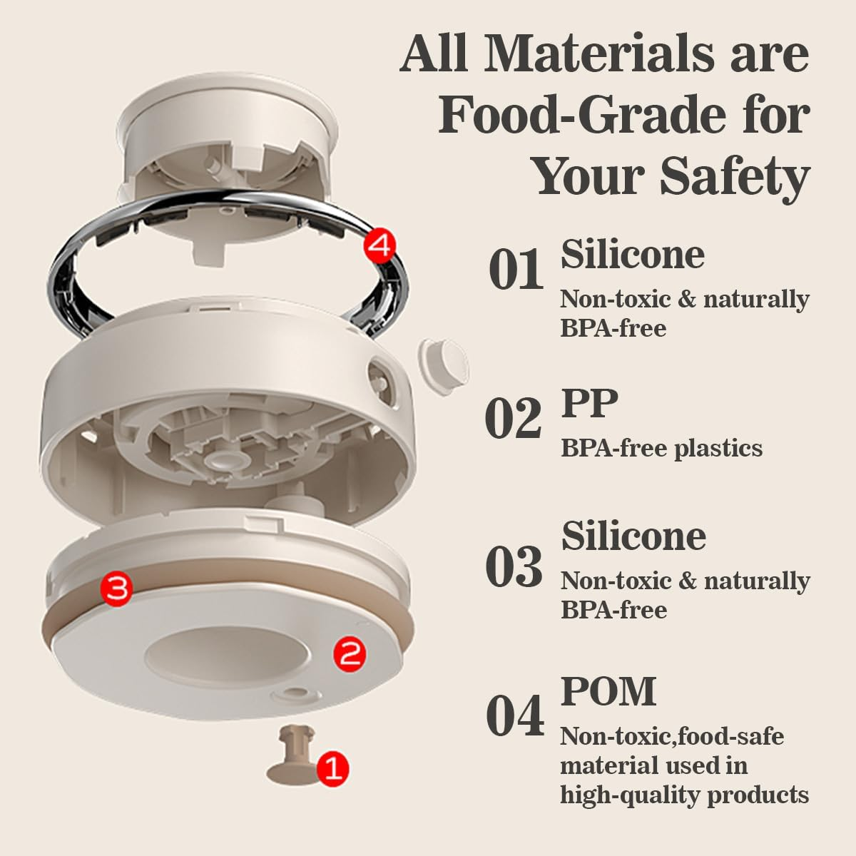 Blissify Coffee Bean Storage Container, Airtight Coffee Canister with One-Way Valve Airtight Lid, Premium Borosilicate Glass Coffee Jar for Beans, Ground, Tea, Sugar, 1700Ml image number 5