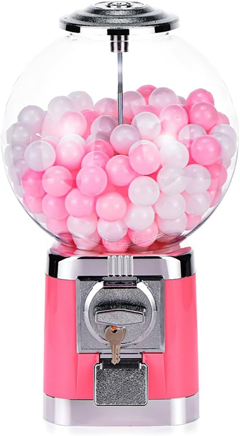 Capsules Vending Machine, Candy Gumball Vending Machine, Toy Balls Dispenser, Coin Operated round Capsules Bouncy Ball Dispenser for Game Retail Stores,Pink image number 1