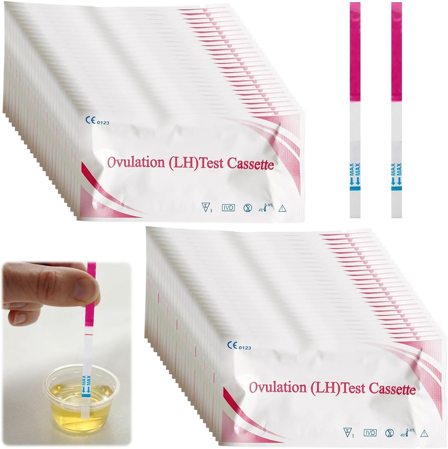 Ovulation Test Strips Kit, 50Pcs Ovulation Strips, Ovulation Tests Tracker Predictor Kit for Women, Accurately and High Sensitivity Result Ovulation Home Test Strips, Easy at Home Ovulation Kits image number 3