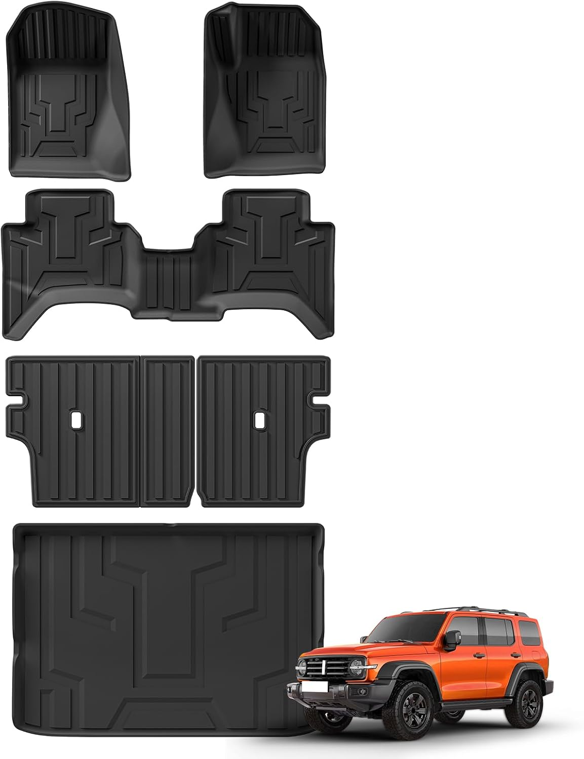 Foot Mats & Trunk Mat & Backrest Mats for GWM Tank 300 2025 2024 TPE Floor Cargo Liner Car Mats Accessories - Only Fit Right Hand Drive image number 1